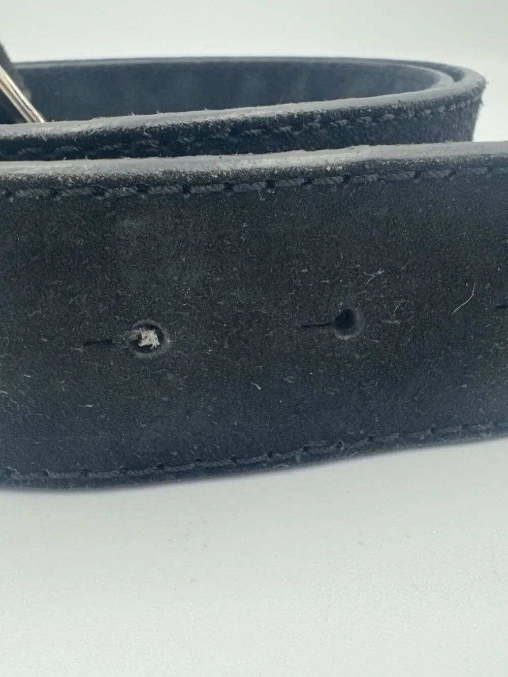 Yik Fung Vintage Y2K Black Suede Buckle Belt